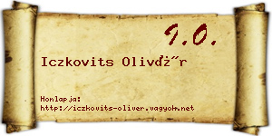 Iczkovits Olivér névjegykártya